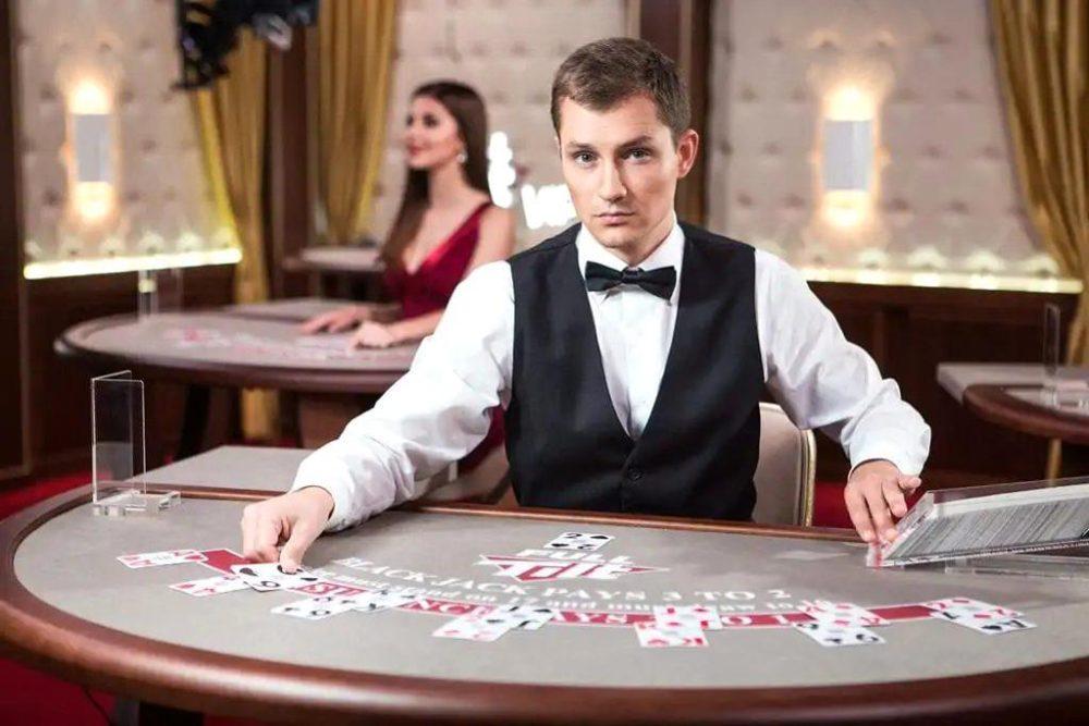 croupier in the casino